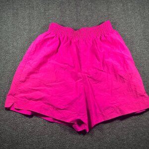 Vintage Original 1980s 1990s PACIFIC CONNECTIONS Basic Nylon Neon Pink Shorts M
